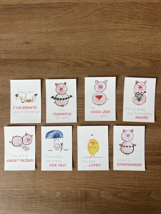 Zen Pig Valentine’s Day Cards