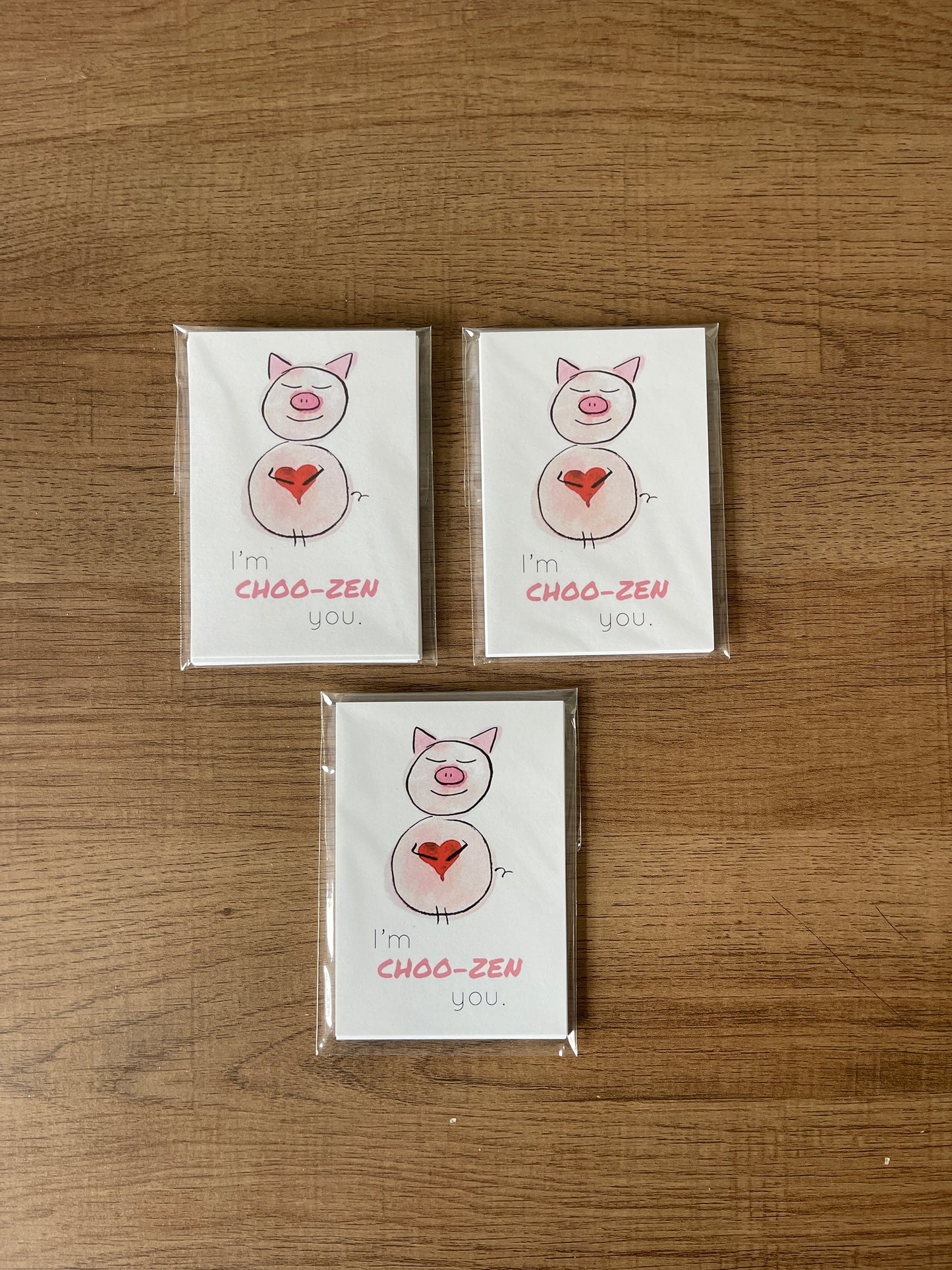 Zen Pig Valentine’s Day Cards