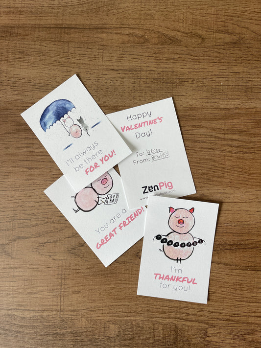 Zen Pig Valentine’s Day Cards